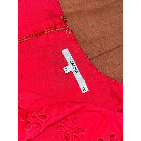 Tularosa Cutout Tanya Mini Dress Red Berry Color Eyelet Women's Size XS - Picture 7 of 12